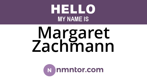Margaret Zachmann