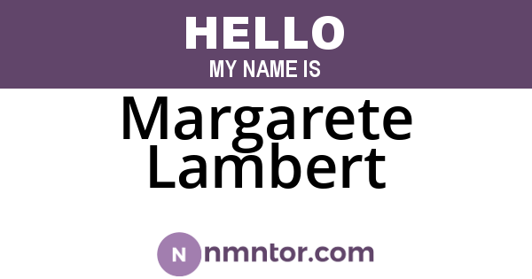 Margarete Lambert