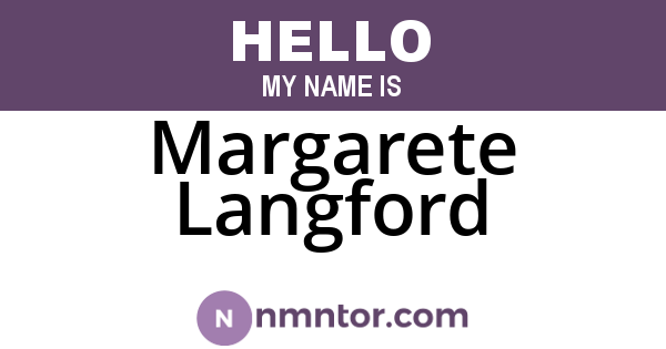 Margarete Langford