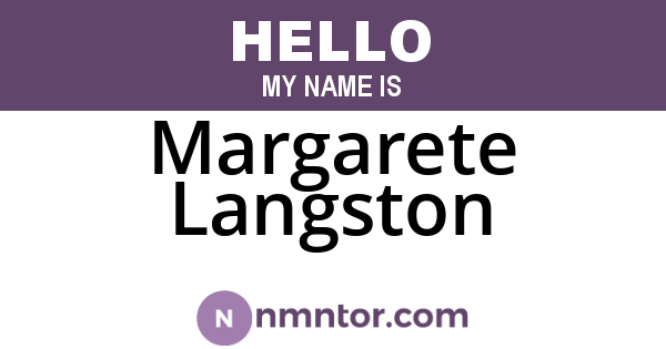 Margarete Langston