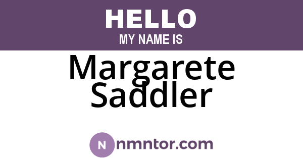 Margarete Saddler