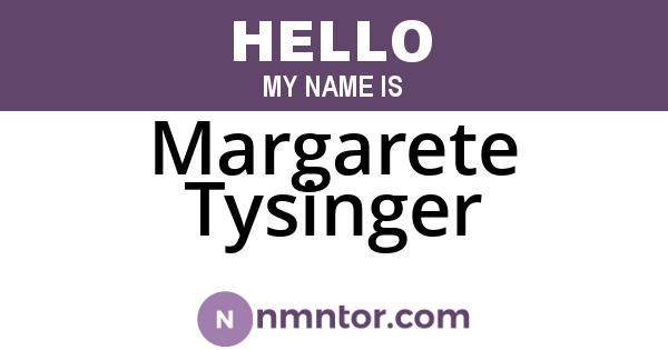 Margarete Tysinger