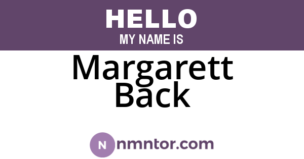 Margarett Back