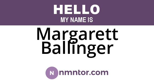 Margarett Ballinger