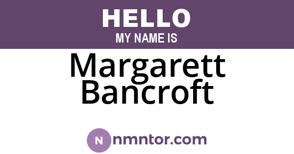 Margarett Bancroft