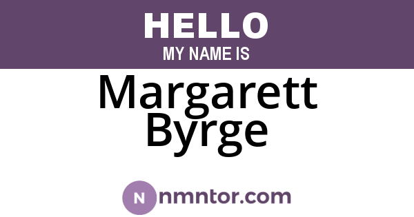 Margarett Byrge