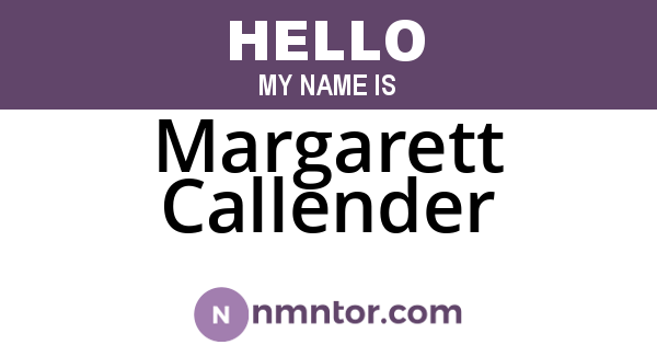 Margarett Callender