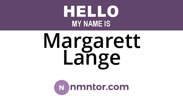 Margarett Lange