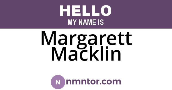 Margarett Macklin