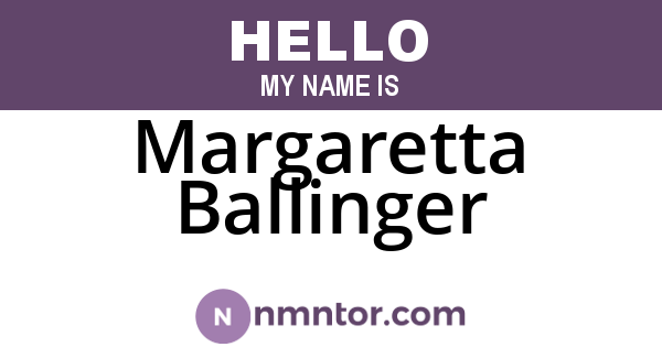 Margaretta Ballinger