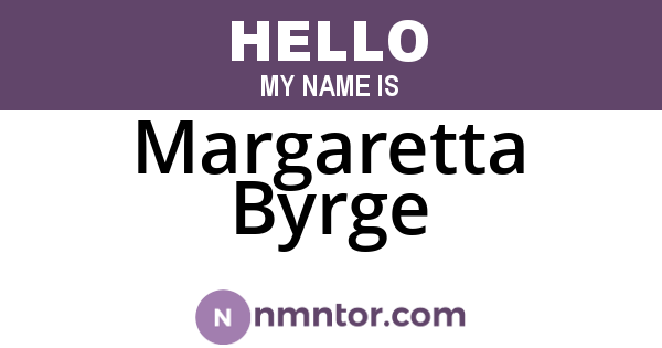 Margaretta Byrge