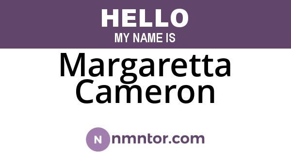 Margaretta Cameron
