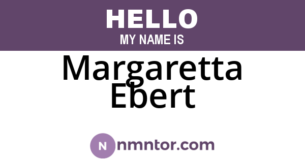 Margaretta Ebert