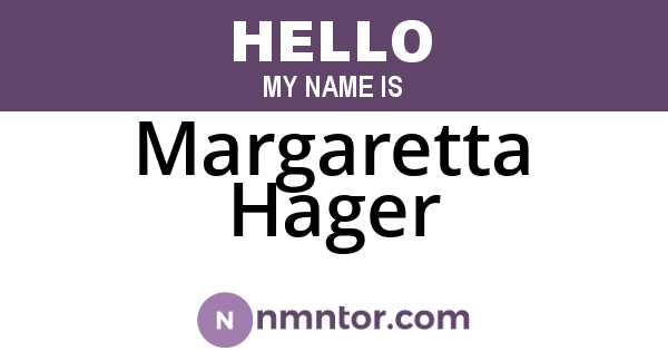 Margaretta Hager