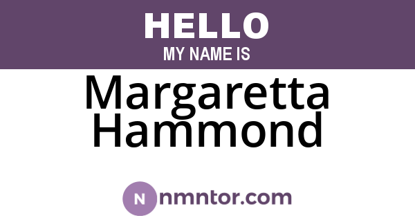 Margaretta Hammond