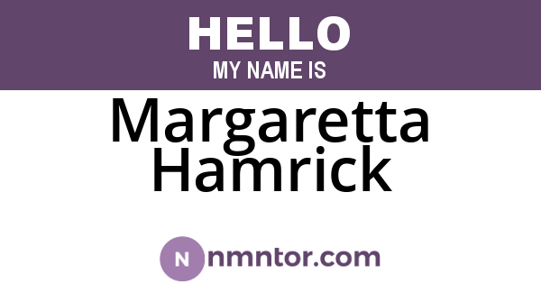 Margaretta Hamrick