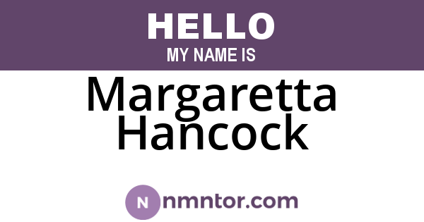 Margaretta Hancock