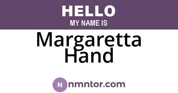 Margaretta Hand