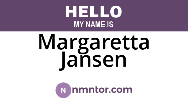 Margaretta Jansen