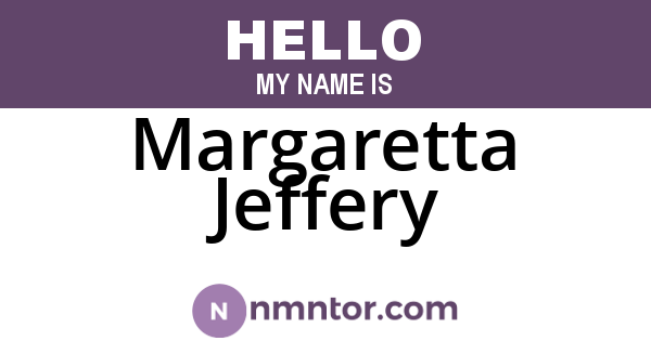 Margaretta Jeffery