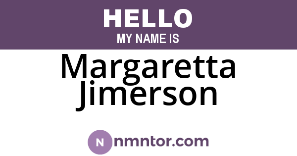 Margaretta Jimerson
