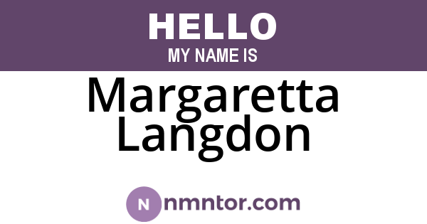 Margaretta Langdon