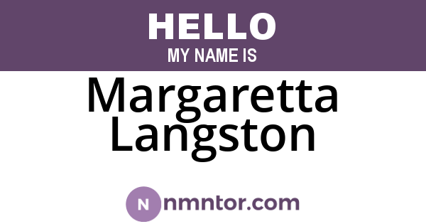 Margaretta Langston