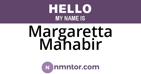 Margaretta Mahabir
