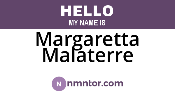 Margaretta Malaterre
