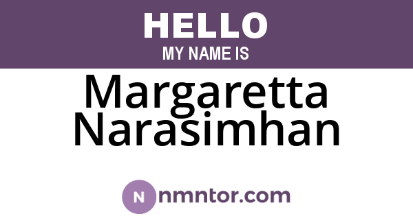 Margaretta Narasimhan