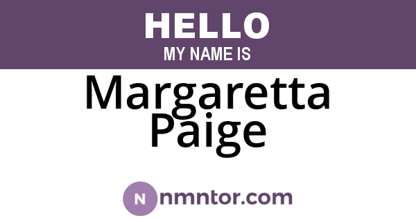 Margaretta Paige