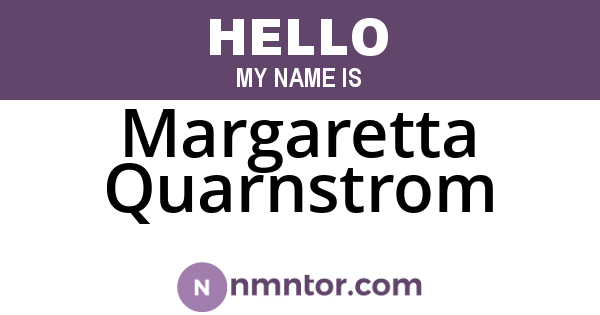 Margaretta Quarnstrom