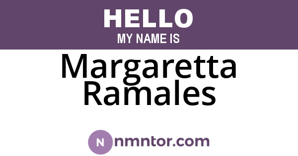 Margaretta Ramales