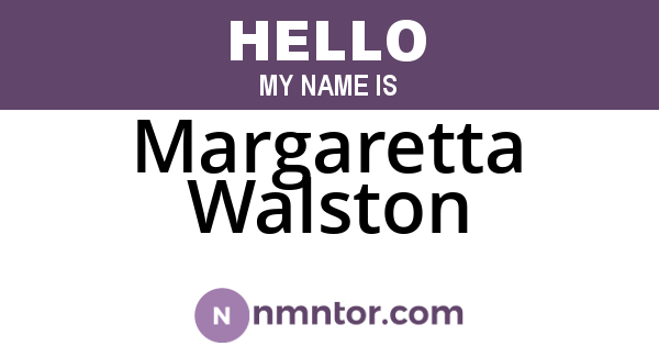 Margaretta Walston