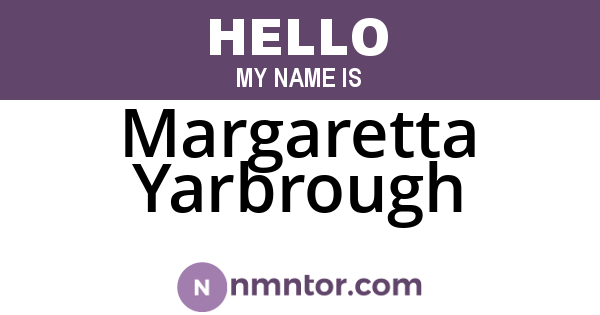 Margaretta Yarbrough