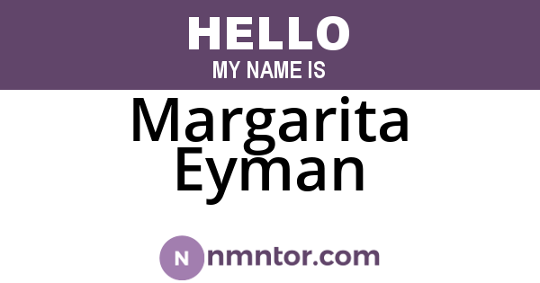 Margarita Eyman