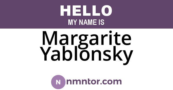Margarite Yablonsky