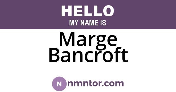 Marge Bancroft