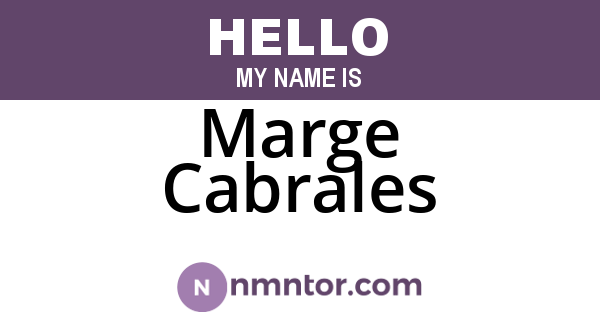 Marge Cabrales