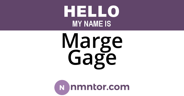Marge Gage