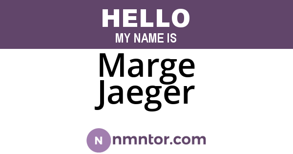 Marge Jaeger