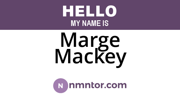 Marge Mackey