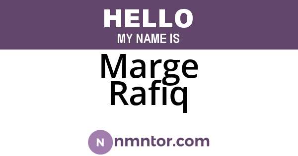Marge Rafiq
