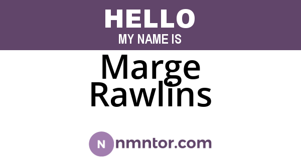 Marge Rawlins