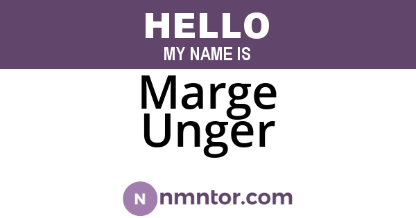 Marge Unger