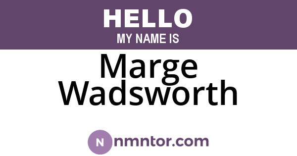 Marge Wadsworth