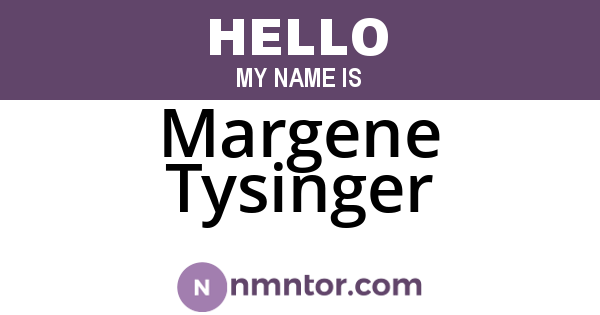 Margene Tysinger