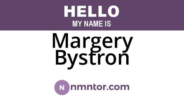 Margery Bystron