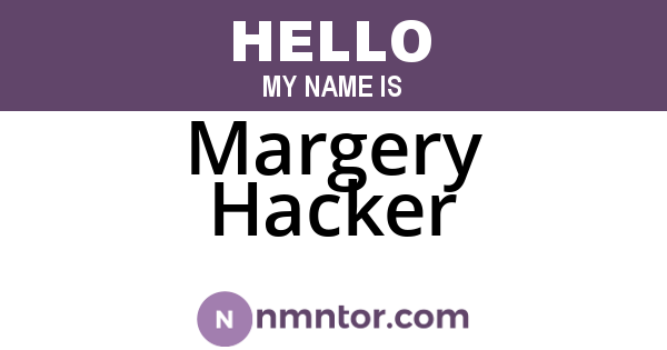 Margery Hacker