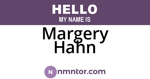 Margery Hahn